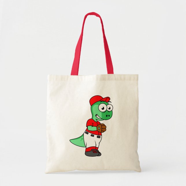 Tote Bag Un Pitcher De Baseball Pachycephalosaurus. (Devant)