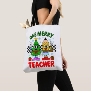 Tote Bag Un professeur joyeux Noël arbre à crayon Xmas Vibe