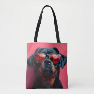 Tote Bag Un rottweiler cool avec des lunettes de soleil