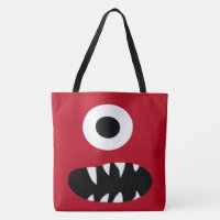 Un rouge observé mignon de motif de monstres de