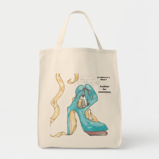 Tote Bag "Un ruban dans une chaussure ?" (Devant)