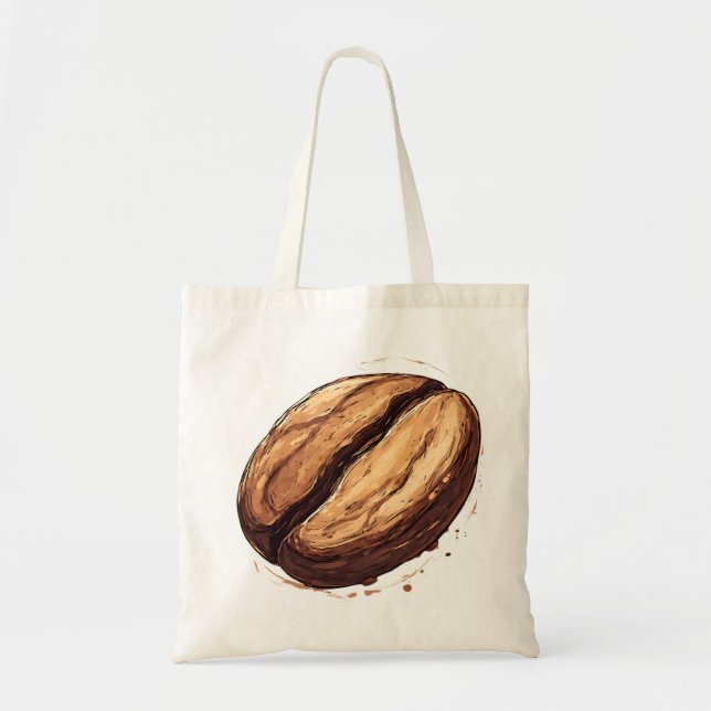 Tote Bag Un seul haricot de café isolé (Devant)