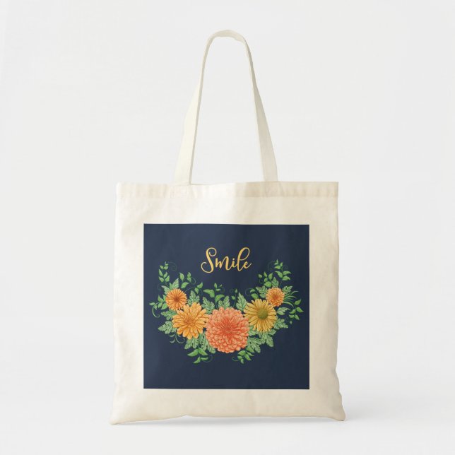 Tote Bag Un sourire aux fleurs (Devant)