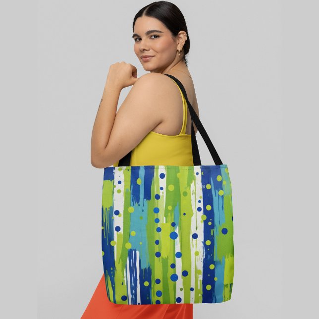 Tote Bag Un tableau abstrait avec des rayures verticales (Créateur téléchargé)