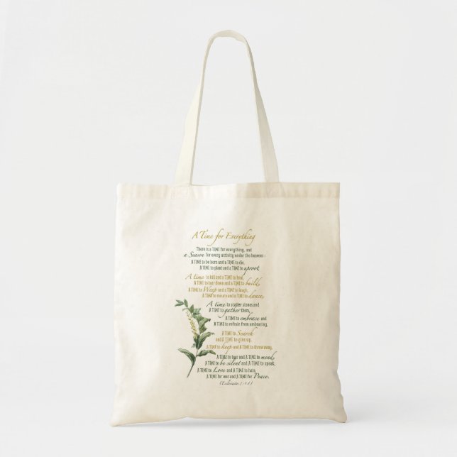 Tote Bag Un temps pour tout - Ecclesiastes 3 : 1-8 (Devant)