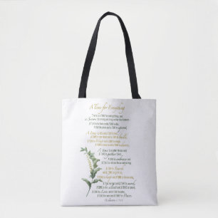 Tote Bag Un temps pour tout - Ecclesiastes 3 : 1-8