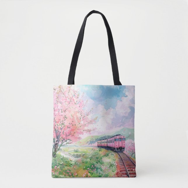 Tote Bag Un train au printemps (Devant)