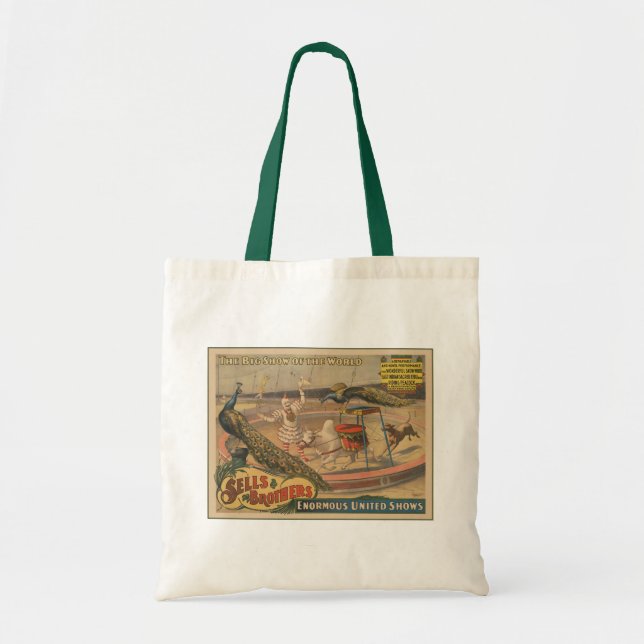 Tote Bag Un Zébu Et Un Peacock Avec Un Entraîneur De Clown (Devant)