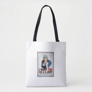 Tote Bag Uncle Sam I Want You For Us Army Vintage Poster 