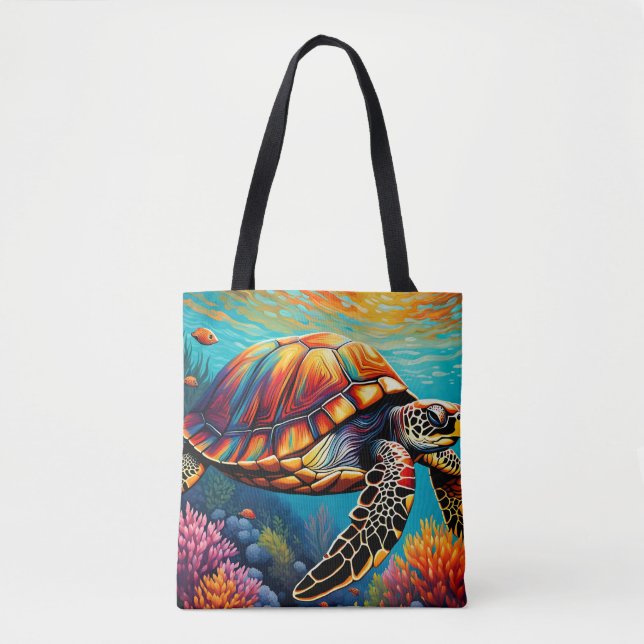 Tote Bag Une belle tortue (Devant)