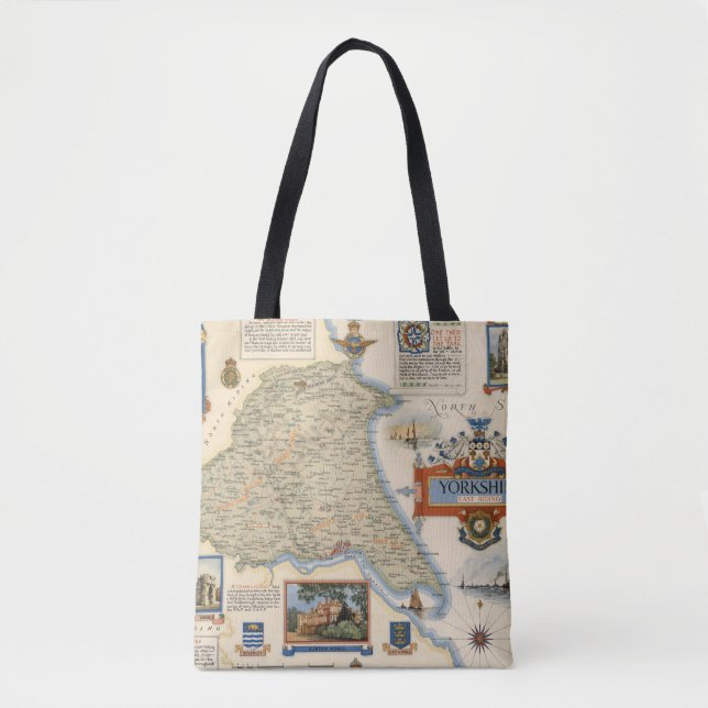 Tote Bag Une carte de Yorkshire : Équitation est (Devant)
