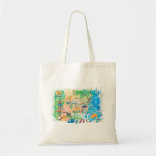 Tote Bag Une carte illustrée de Sydney en Australie