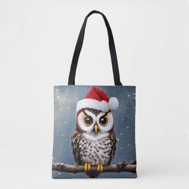 Tote Bag Une chouette chouette de Noël (Devant)