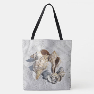 Tote Bag Une collection de coquillages sur le sable