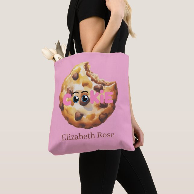 Tote Bag Une Douce Petite Fête de Bébé Rose Cookie  (De près)