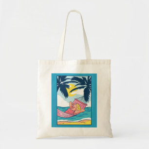 Tote Bag Une femme dans un hamac à la plage