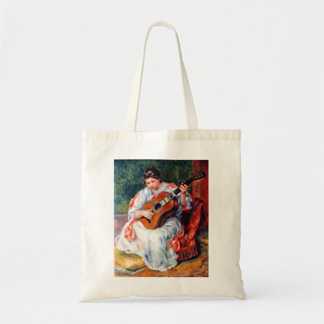 Tote Bag Une femme jouant à la guitare par Pierre Renoir (Devant)