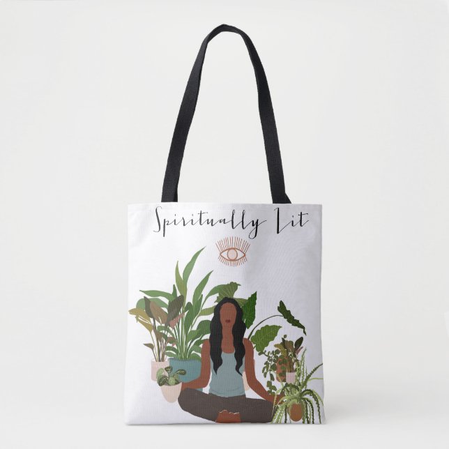 Tote Bag Une femme noire méditant Fourre-tout (Devant)