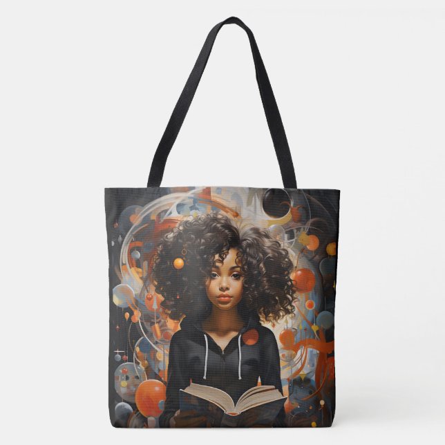 Tote Bag Une femme qui lit un livre Cadeau d'anniversaire (Devant)