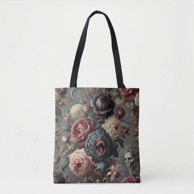 Tote Bag 🩸 Une Fleur Intimidante - Victorienne gothique (Devant)
