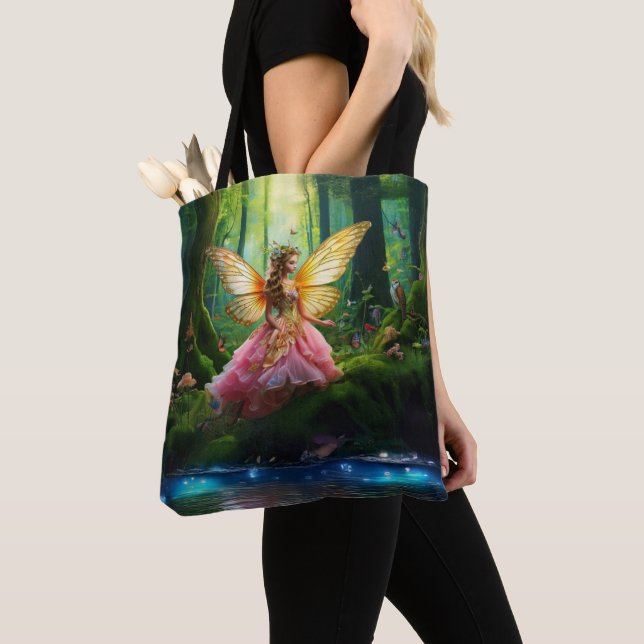Tote Bag Une forêt féerique magique  (De près)