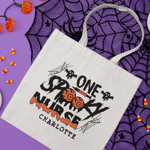 Tote Bag Une infirmière Éffrayante Halloween Ghost Nom pers