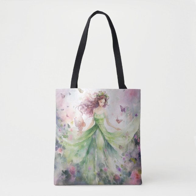 Tote Bag Une jolie fée de printemps (Devant)