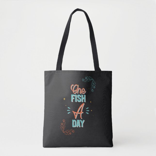 Tote Bag Une lettre de poisson par jour (Devant)