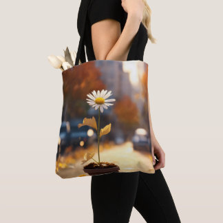 Tote Bag Une minuscule casserole d'argile remplie de bouque