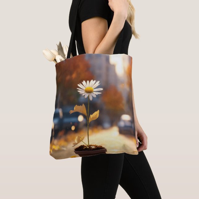 Tote Bag Une minuscule casserole d'argile remplie de bouque (De près)