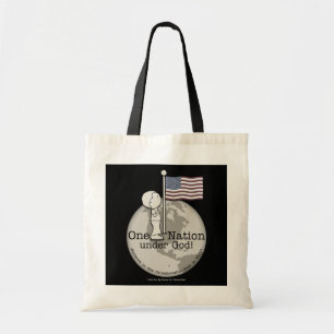 Tote Bag Une nation sous Dieu, petit garçon au drapeau amér
