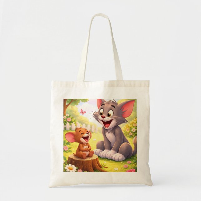 Tote Bag Une pause joyeuse dans le jardin (Devant)