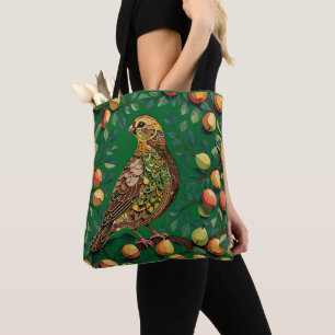 Tote Bag Une Perdrix Dans Un Arbre À Poires Découpé Comme U