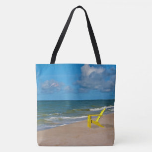 Tote Bag Une plage quelque part et chaise de plage