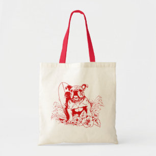 Tote Bag Une plage qui adore le bulldog rouge attraper des
