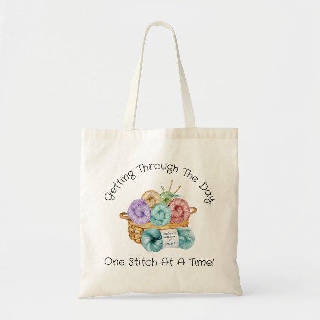 Tote Bag Une Point À La Fois Personnalisé (Devant)