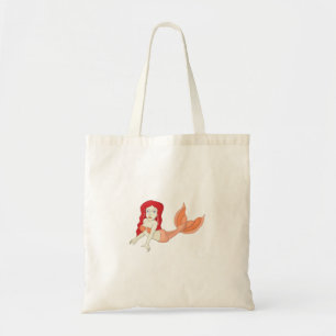 Tote Bag Une sirène à tête rouge
