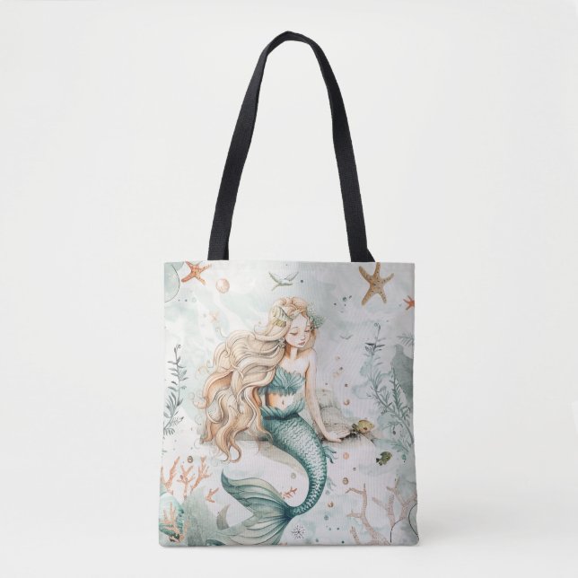 Tote Bag Une sirène mignonne (Devant)