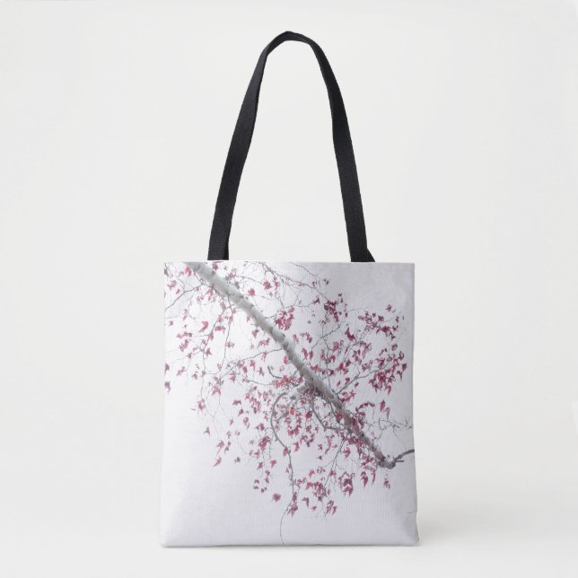 Tote Bag Une touche de feuille rose (Devant)