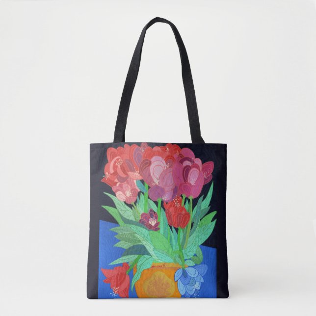 Tote Bag Une tulipe bleue (Devant)