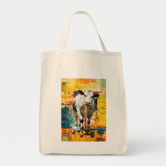 Tote Bag Une vache faisant du skate dans un parc par une jo