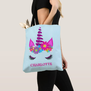 Tote Bag Unicorn Flowery Super mignon fille personnalisée