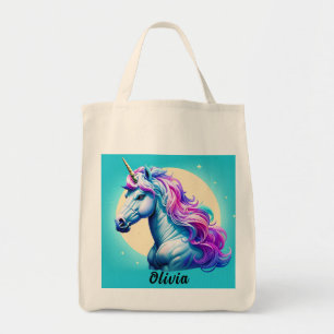 Tote Bag Unicorn Moonlight personnalisable : Votre nom en é