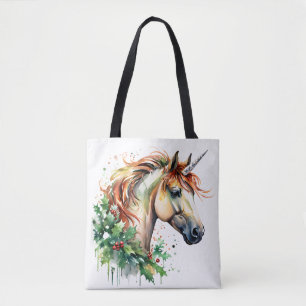 Tote Bag Unicorne à Noël