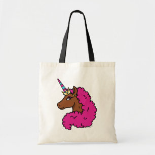 Tote Bag Unicorne Afro Rose Chaud