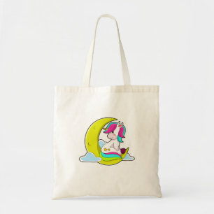 Tote Bag Unicorne avec nuages et lune