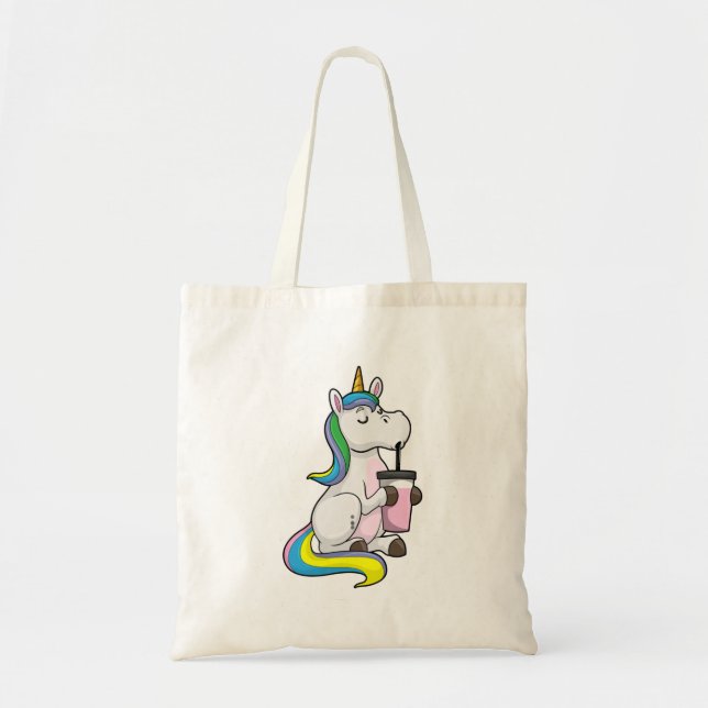 Tote Bag Unicorne avec thé bulle (Devant)
