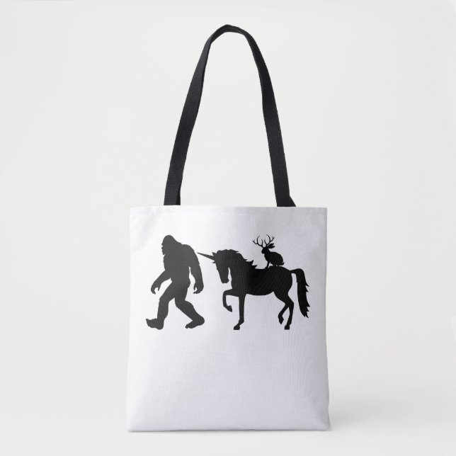 Tote Bag Unicorne, Bigfoot, Jackalope (Devant)