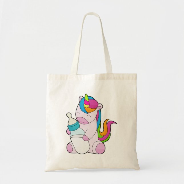 Tote Bag Unicorne Bouteille de lait (Devant)