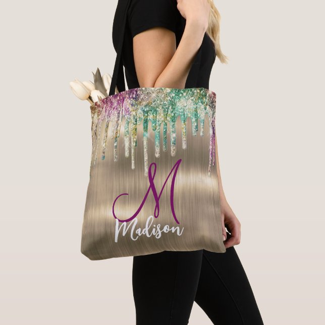 Tote Bag Unicorne d'or mignon Parties scintillant Drivers m (De près)
